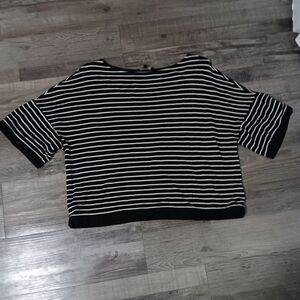 Lafayette 148 New York 93% Viscose, 7% Elastane,Black and White Striped Blouse